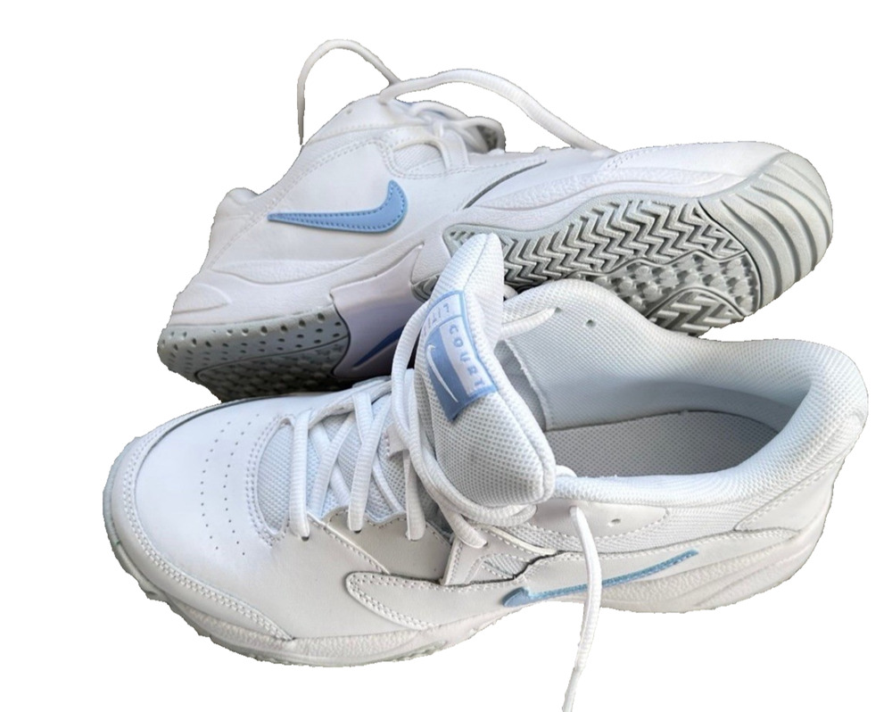 Nike Court Lite 2 White/Blue Women's Size 9.5 Men' Size 7 New Shes